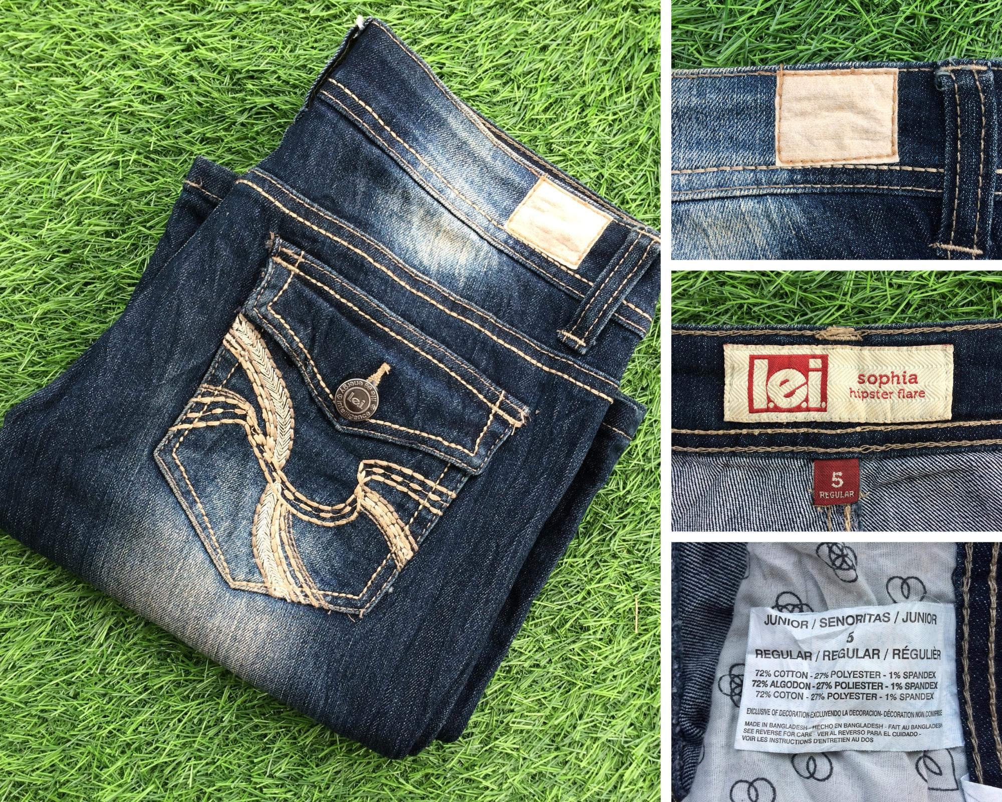 Size 26 Y2K L.e.i Sophia Hipster Flare Jeans W28 L31, Vintage Low Waist Flared  Denim Pants, Waist 28\