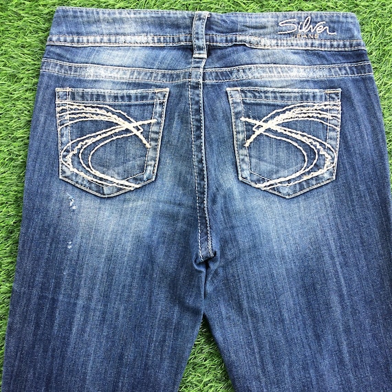 Y2K Silver Jeans, Low Rise Flared Denim, Vintage 2000s (W29 L31