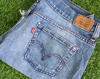 W34 L31 Vintage Distressed Levis 515 Bootcut Jeans Medium Wash - Etsy