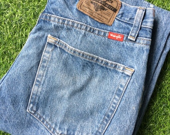 Vintage Wrangler Jeans: Distressed Western Denim, Paint Splatter, Size 30