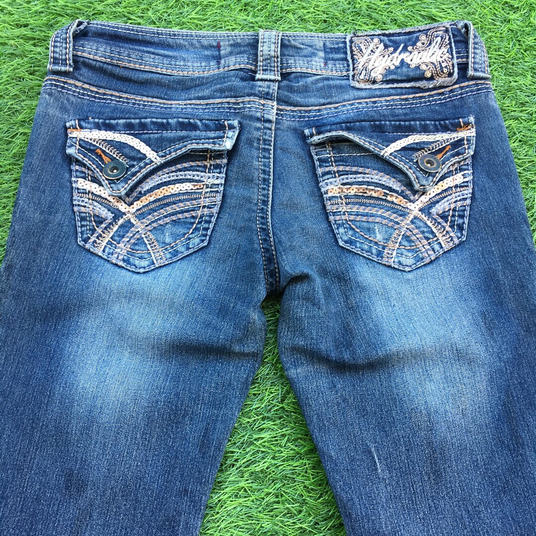 Y2K Slim Boot Low Rise Jeans W26 L32 Women’s Bead-embellished Cowgirl ...