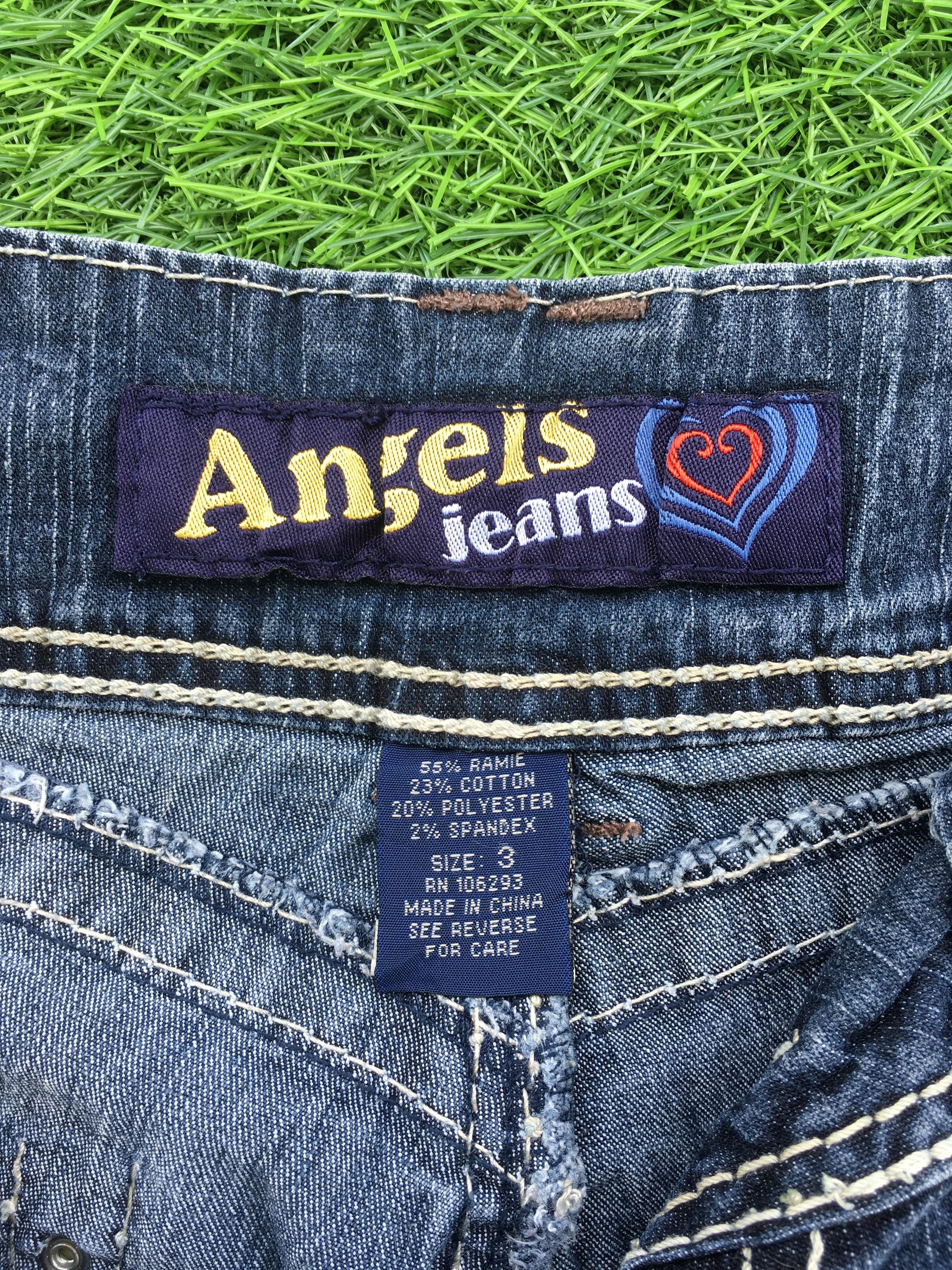 Angels Jeans Bootcut Flare Jeans, Low Waist, Distressed Denim (W26 