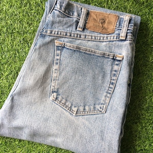 Size 33 Vintage Wrangler Western Distressed Jeans W33 L32 Faded Light Wash Rodeo Riders Jeans Vintage Western Tall Jeans Waist 33"