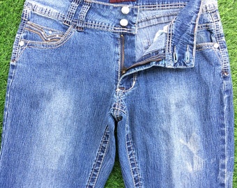 Angels distressed bootcut-jeans, lage taille flare, 30 inch