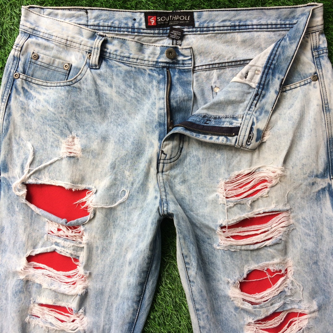 Jeans Southpole talla 40 W40xL33 Jeans desgastados y rotos con lavado ácido  Southpole Colección South Pole Vintage Denim México