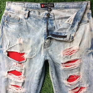 Size 40 Southpole Jeans W40xL33 Distressed Ripped Southpole Acid Wash Jeans South Pole Vintage Denim Collection