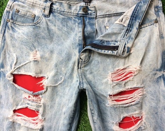 Vintage Southpole Acid Wash Jeans zerstört (W40 L33)
