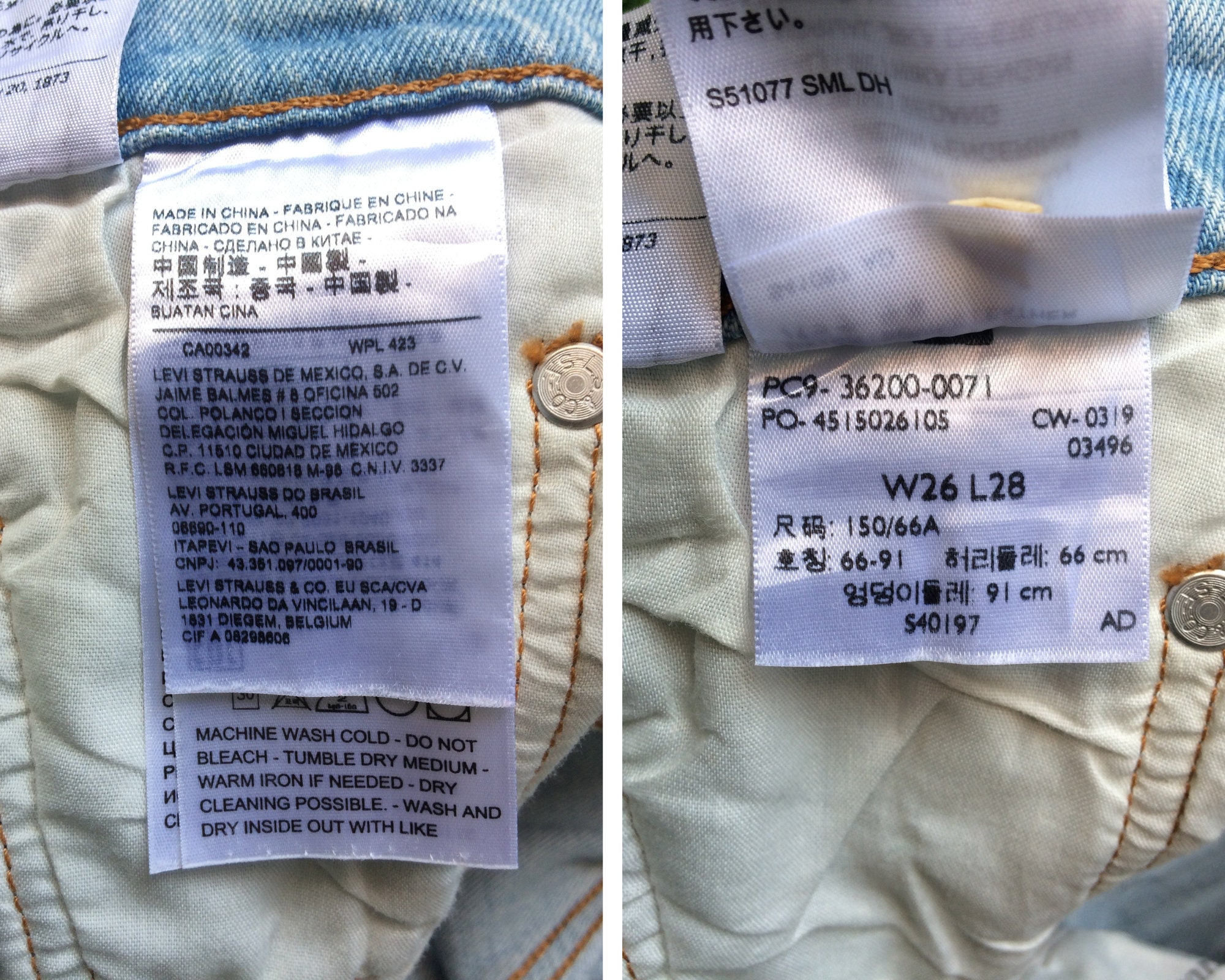 Size 27 Levi's 501 Big E Side-tape Button-fly Jeans W27 L27 Size 27 Levi's 501 Big E Side-tape Button-fly Jeans W27 L27