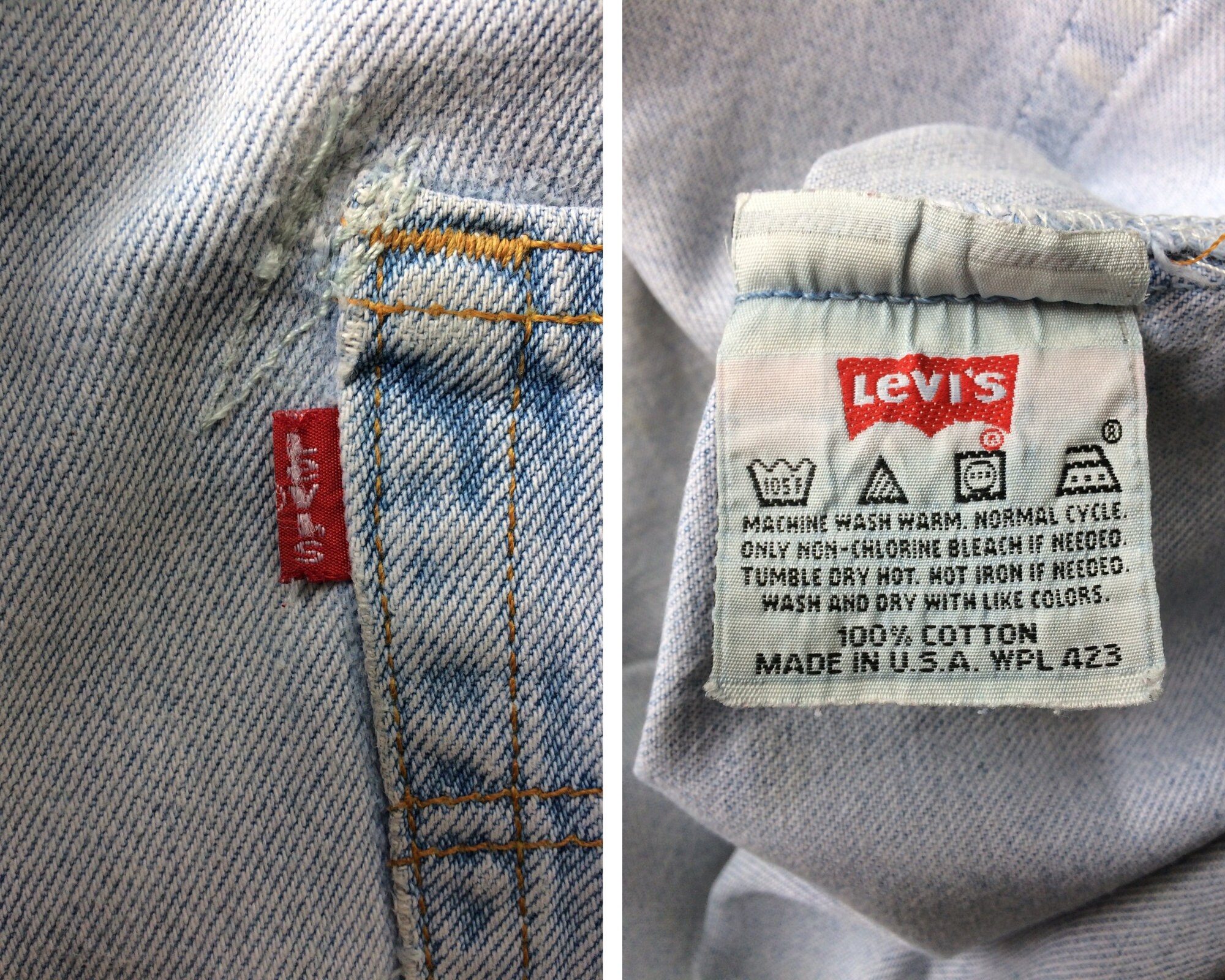 Vintage Levi's 501 Jeans W34 L30, Distressed Light Wash Denim - Etsy