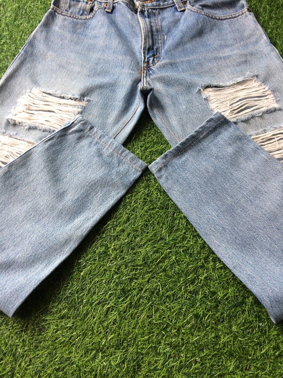 Size 28 Vintage Levis 550 Altered Reworked Light … - image 8