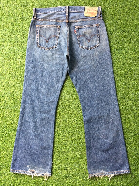 Vintage Levis 527 Bootcut Jeans, W35 L31, Distressed Denim - Etsy