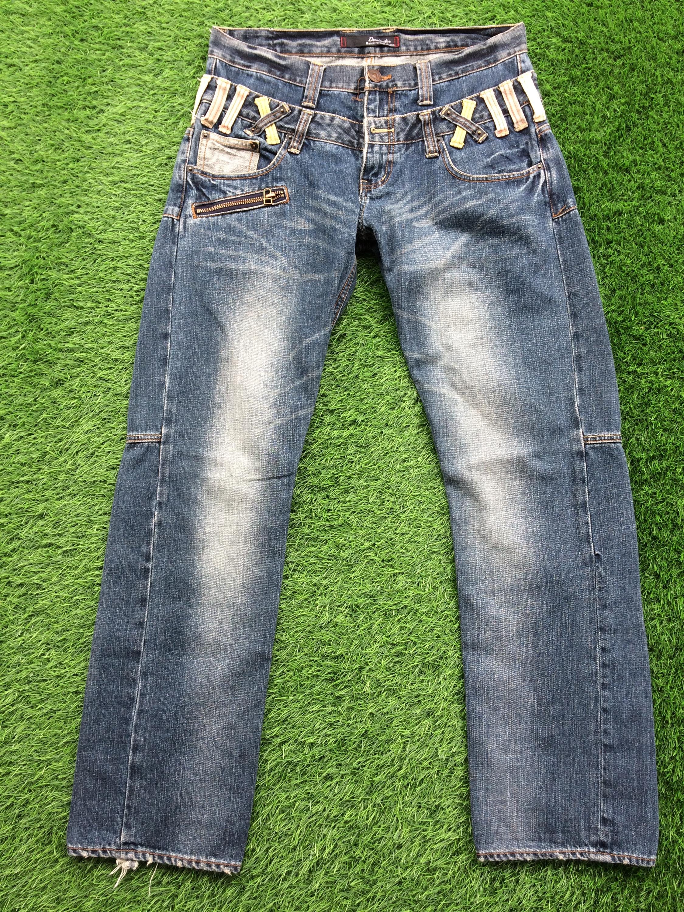 Size 30 Distressed Japanese Double Waist Denim Jeans Pants Size 30 Distressed Japanese Double Waist Denim Jeans Pants