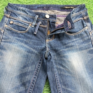 Size 27 Y2K Low Rise Flare Jeans W28 L28 Japanese Denim, Vintage Low Waist Flared Denim Pants, waist 28&quot;