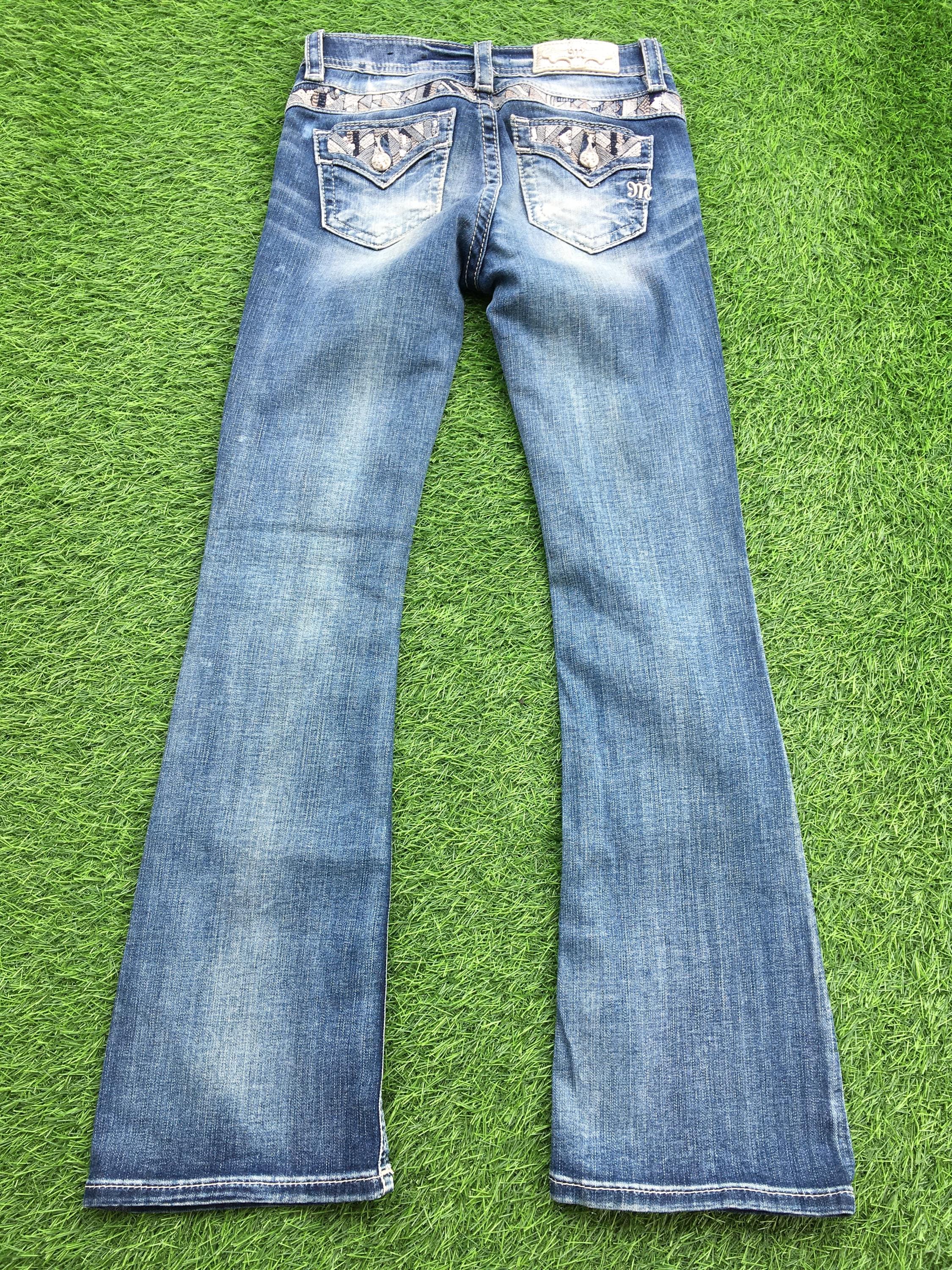 ミスミー ローライズ ブーツカット ジーンズ、装飾グランジスタイル