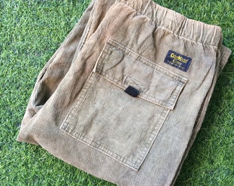 Vintage OshKosh Corduroy Pants, Distressed Utility Trousers, Size 30-32