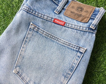 Vintage 90s Wrangler Jeans: Western Distressed Ripped Denim, 33 Waist