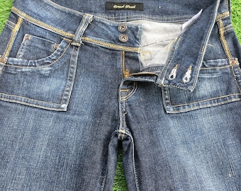 Y2K Low Rise Flare Jeans, Wide Leg Denim, W29 L29