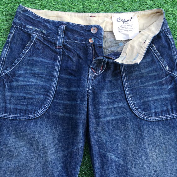 WIDE LEG Low Rise Carpenter Jeans Painter Pants Denim Blue