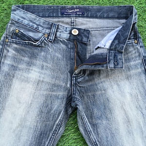 Size 26 Y2K Low Rise Flare Jeans W26 L30 Japanese Denim, Vintage Low Waist Flared Denim Pants, waist 26&quot;