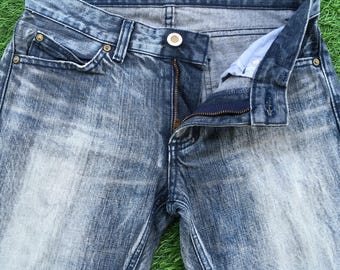 Jeansy Vintage Y2K Low Rise Bootcut, japońskie rozszerzane jeansy (W26 L30)