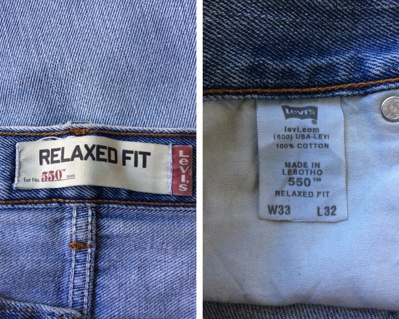 Size 33 Vintage Distressed Ripped Levis 550 Dirty… - image 10