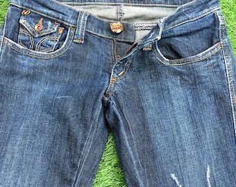 Miss Sixty Blue Jeans Y2K stretch denim Low Waisted ultra Low Rise Vintage 2000s style shock Jeans MISS SIXTY Waist 24 -XXS