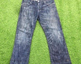 Rock & Republic Mini Bootcut Jeans, Embroidered Flap Pockets, Measured 39"