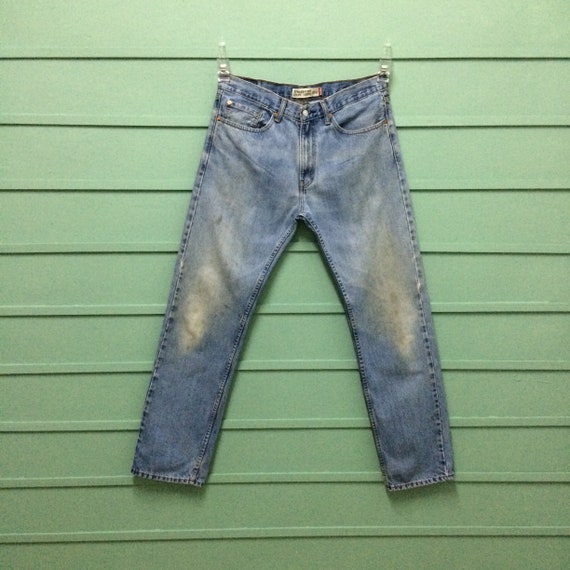 Size 35 Vintage Distressed Levis 505 Plus Size Jeans W35 L33 Light