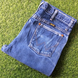 Size 34 Vintage Wrangler Western Distressed Jeans W34 L33 High Waisted Jeans Made In Mexico, Waist 34&quot;