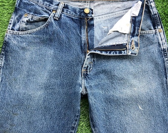 Vintage 90s Wrangler Jeans, Distressed Faded Denim, High Waist Mom Jeans (W33)