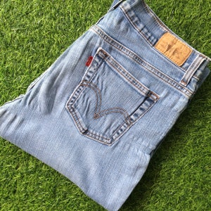 Size 29 Vintage Distressed Levis 515 Bootcut Jeans W29 L31 Wide Leg Stretch Denim Flare Jeans Girlfriend Jeans Waist 29&quot;