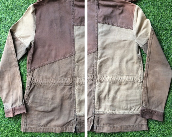 Distressed Patchwork Jacket Parka Zip Up Hoodie - image 6