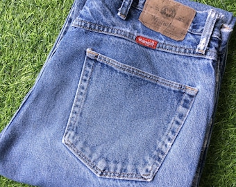 Vintage Y2K Wrangler Western Jeans, Distressed Denim (Size 33)