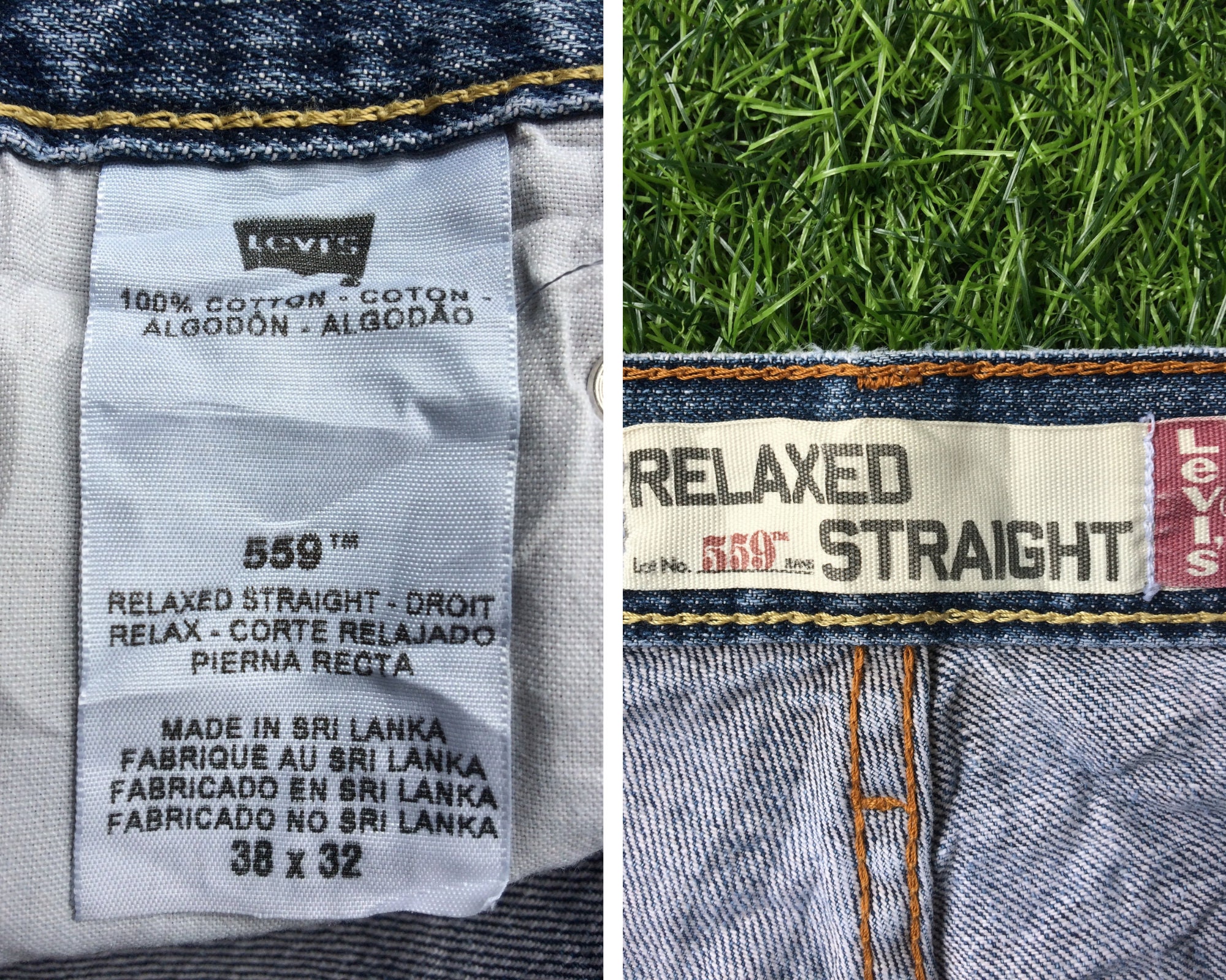 Size 37 Vintage Distressed Levis 559 Jeans W37 L31 Light