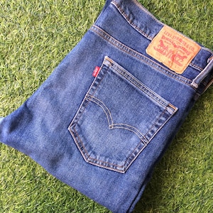 Size 35 Vintage Distressed Levis 514 Jeans W35 L31 Medium Wash Stretch Denim Straight Leg Regular Fit Plus Size Boyfriend Jeans 35 x 31