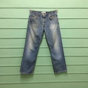 Size 35 Vintage Distressed Levis 529 Plus Size Jeans W35 L32 Light Wash Low Rise Denim Straight Leg Jeans Made In USA Waist 35&quot;