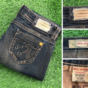 Vintage 00s Y2K MidWash Crazy World Flared Distressed Jeans S 8/10 W30 L31