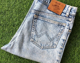 Vintage Edwin Acid Wash Jeans, High Waist Tapered Denim, Made in Japan