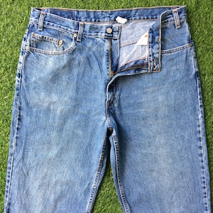 Size 38 Vintage Levi&#39;s 550 Blue Jeans - Levi&#39;s High Waist Jeans - Distressed - Boyfriend Mom Jeans - 2XL, 38X32