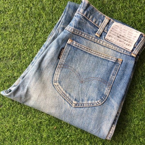 Size 32 Vintage Distressed Levis 635 Big E Jeans W32 L30 Light Wash Rigid Denim Classic Relaxed Fit Tapered Leg Jeans Waist 32&quot;