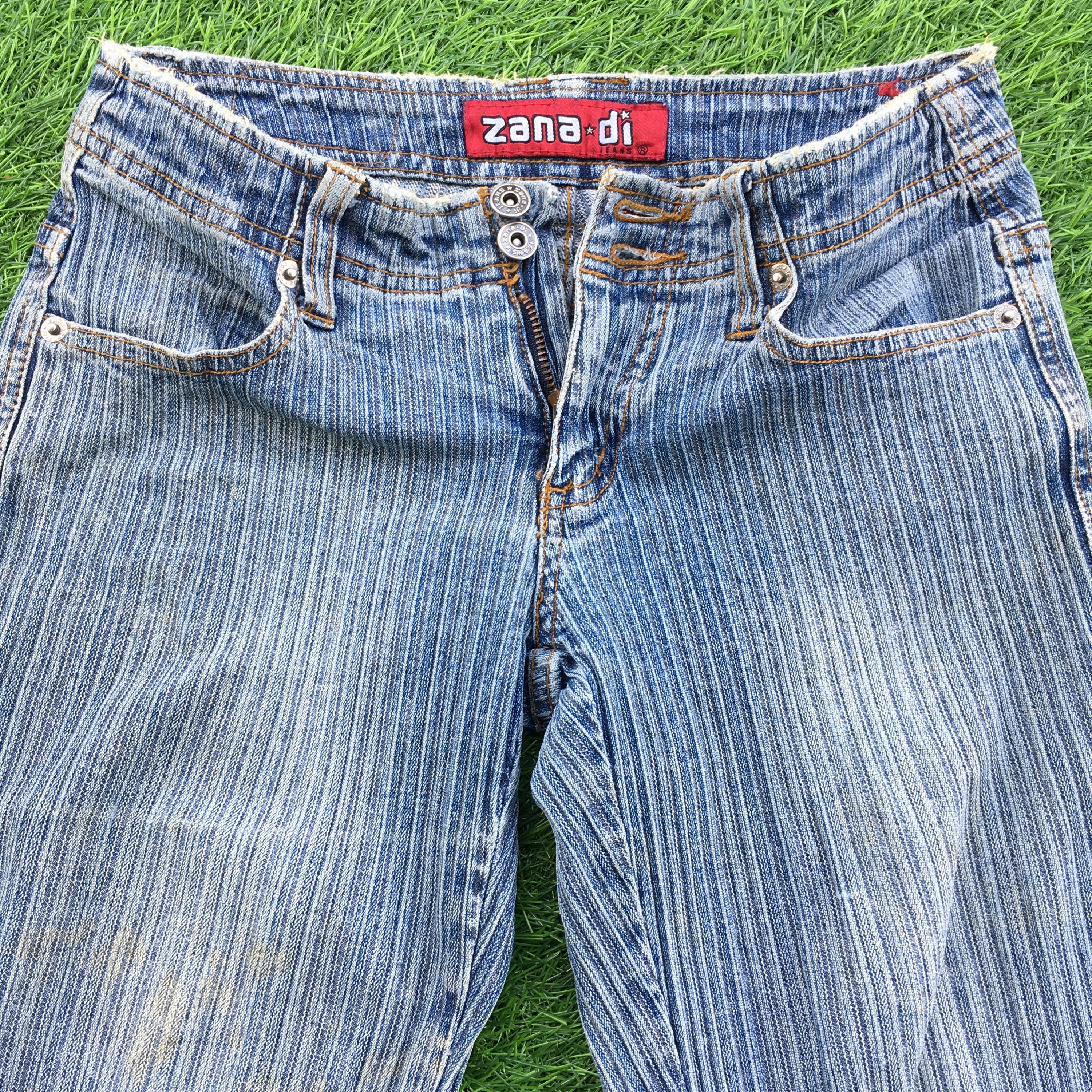 Zana Di Low Rise Flared Jeans W25 L31, Split Hem, Striped - Etsy