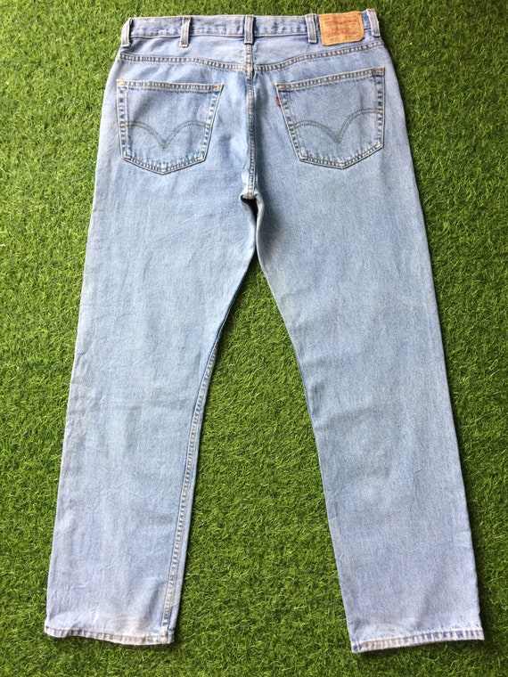Size 37 Vintage Distressed Levis 505 Jeans L33 Light Wash - Etsy