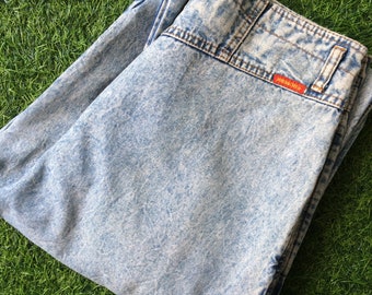 Size 30 Vintage 90's Jordache Studio Acid Wash Distressed Jeans W30 L29 Vintage Classic Mom Hourglass Jeans Made In Hong Kong Waist 30"