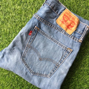 Size 32 Vintage Distressed Levis 527 Bootcut Jeans W32 L29 Lightweight Jeans Flare Wide Leg Jeans Waist 32&quot;