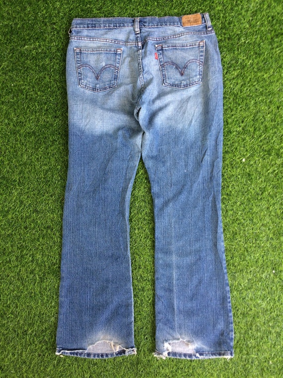 W34 L31 Vintage Distressed Levis 515 Bootcut Jeans Medium Wash - Etsy