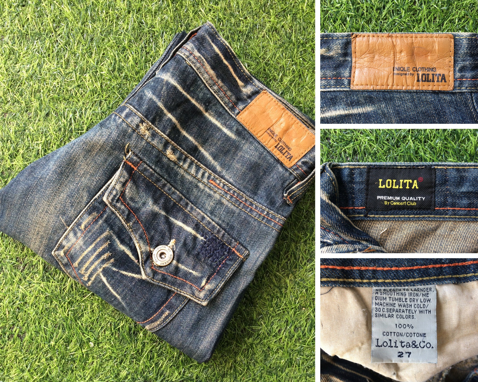 Lolita Medium Faded Blue Wash 2000's Japanese Grunge Style Low