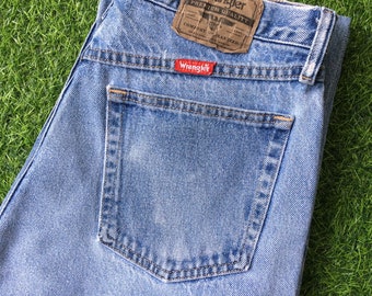 Vintage 90s Wrangler Jeans, Size 31, Distressed Western Denim
