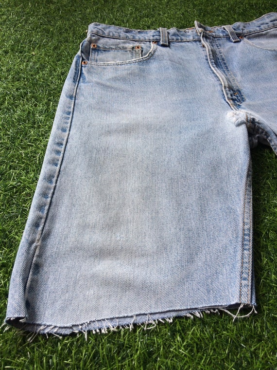 Size 33 Vintage Levis 505 Cutoffs Shorts Jeans Hi… - image 7