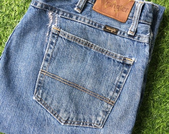 Vintage Wrangler Relaxed Fit Jeans, Y2K Distressed Rigid Denim, Size 36