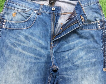 Vintage Roca Wear Baggy Jeans Distressed Hip Hop Denim (W36xL29)